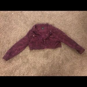 Purple Camo Cropped Jean Jacket